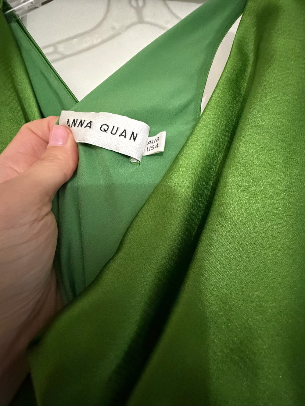Anna Quan Keira Dress Satin Fern Green - Picture 6 of 10